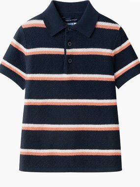 NWT Andy & Evan Navy Stripe Polo Shirt 3T Kids